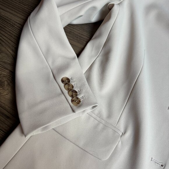 ABERCROMBIE & FITCH NUDE NEUTRAL TAUPE CREAM RELAXED BLAZER SUIT JACKET - SMALL - Picture 7 of 9